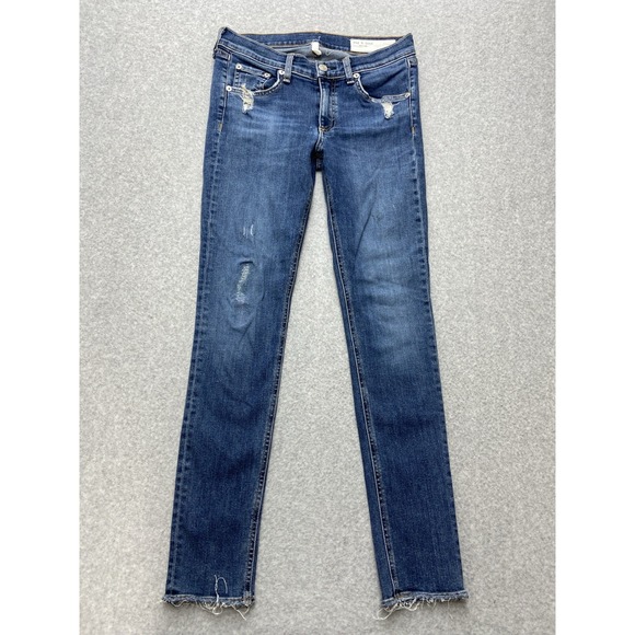 rag & bone Denim - Rag And Bone Womens Jeans 27x28 Blue Skinny Medium Wash Straight Leg
